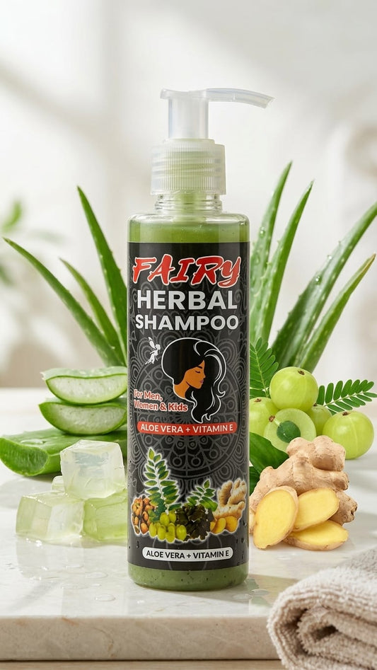 Fairy 100% Organic Herbal Shampoo (Aloe Vera + Vitamin E)